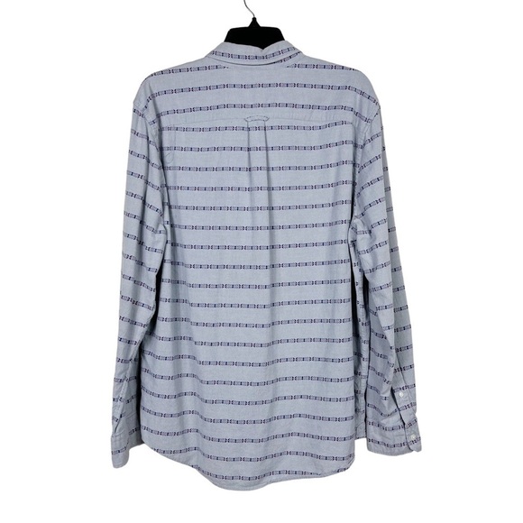 American Eagle Gray Striped Seriously Soft Button-Down Long Sleeve Shirt XL - Picture 3 of 5